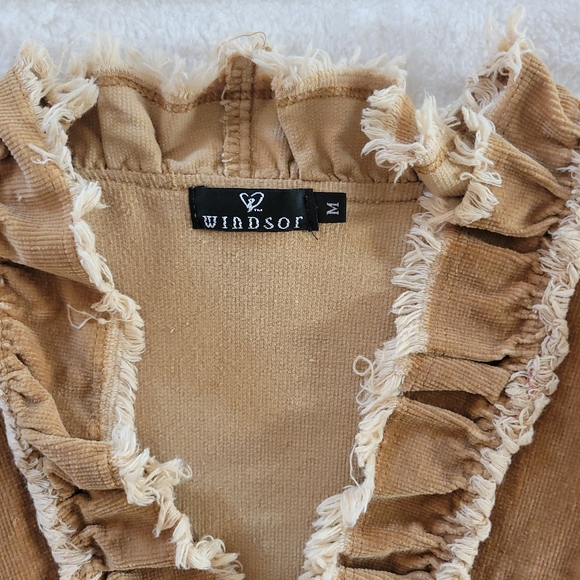 Windsor Tan Ruffle Trim Jacket - Picture 2 of 6